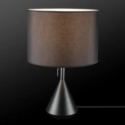 Kara 23.05 in. Black Table Lamp with Black Fabric Shade and CEC Title 20 LED Bulb Included by Globe Electric -Deals Globe Electric Store black globe electric table lamps 67094 c3 1000