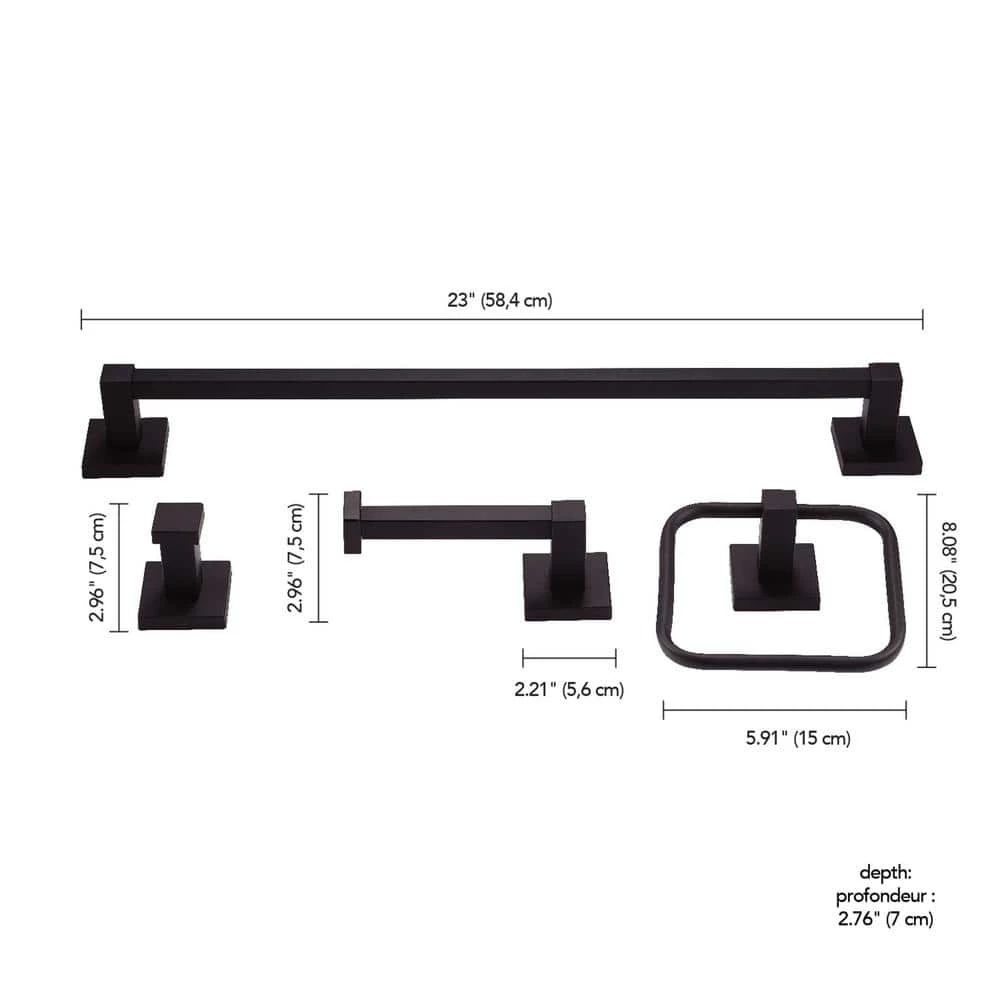 Auckland 24 in. 3-Light Black Vanity Light with Faux Wood Accent and Bath Set (5-Piece) by Globe Electric 7 Auckland 24 in. 3-Light Black Vanity Light with Faux Wood Accent and Bath Set (5-Piece) by Globe Electric - Image 7