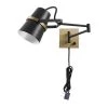 McKibbin 1-Light Matte Black Plug-In or Hardwire Swing Arm Wall Sconce by Globe Electric