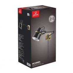 McKibbin 1-Light Matte Black Plug-In or Hardwire Swing Arm Wall Sconce by Globe Electric -Deals Globe Electric Store black globe electric wall lamps 51345 76 1000