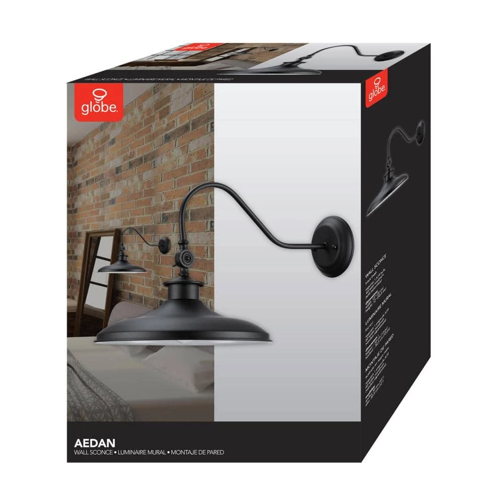 Aedan 1-Light Black Swivel Wall Sconce Light by Globe Electric 3 Aedan 1-Light Black Swivel Wall Sconce Light by Globe Electric - Image 3