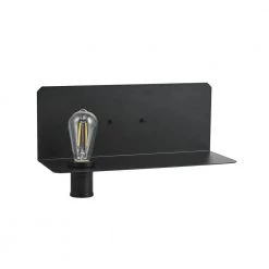 Functional Series 1-Light Black Plug-In Wall Sconce with Shelf LED Bulb Included by Globe Electric