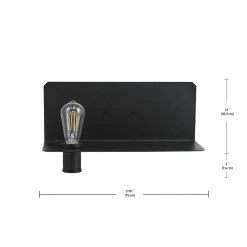 Functional Series 1-Light Black Plug-In Wall Sconce with Shelf LED Bulb Included by Globe Electric -Deals Globe Electric Store black globe electric wall sconces 51397 fa 1000