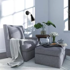 Collins 1-Light Black Plug-In or Hardwire Wall Sconce with 6 ft. Cord by Globe Electric -Deals Globe Electric Store black globe electric wall sconces 51791 31 1000