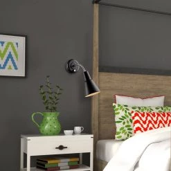 Collins 1-Light Black Plug-In or Hardwire Wall Sconce with 6 ft. Cord by Globe Electric -Deals Globe Electric Store black globe electric wall sconces 51791 4f 1000