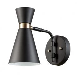 Belmont 1-Light Black Sconce by Globe Electric
