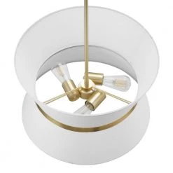 Meadow 3-Light Matte Brass Chandelier with White Fabric Shade by Globe Electric 16 Meadow 3-Light Matte Brass Chandelier with White Fabric Shade by Globe Electric -Deals Globe Electric Store brass globe electric chandeliers 65727 44 1000