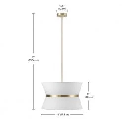 Meadow 3-Light Matte Brass Chandelier with White Fabric Shade by Globe Electric 14 Meadow 3-Light Matte Brass Chandelier with White Fabric Shade by Globe Electric -Deals Globe Electric Store brass globe electric chandeliers 65727 4f 1000