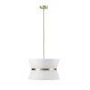 Meadow 3-Light Matte Brass Chandelier with White Fabric Shade by Globe Electric