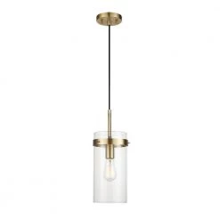 Connor 1-Light Brass Pendant Light with Clear Glass Shade, Light Bulb Included by Globe Electric -Deals Globe Electric Store brass globe electric chandeliers 91000431 fa 1000