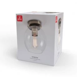 Vivienne 8 in. 1-Light Brass Semi-Flush Mount with Clear Glass Shade by Globe Electric -Deals Globe Electric Store brass globe electric flush mount lights 60868 fa 1000