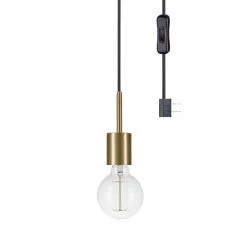 Leila 1-Light Brass Pendant by Globe Electric