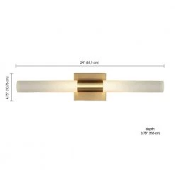 Edinburgh 24 in. 2-Light LED Integrated Brass Vanity Light with Frosted Acrylic Shades by Globe Electric 14 Edinburgh 24 in. 2-Light LED Integrated Brass Vanity Light with Frosted Acrylic Shades by Globe Electric -Deals Globe Electric Store brass globe electric vanity lighting 91000670 1f 1000