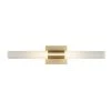 Edinburgh 24 in. 2-Light LED Integrated Brass Vanity Light with Frosted Acrylic Shades by Globe Electric