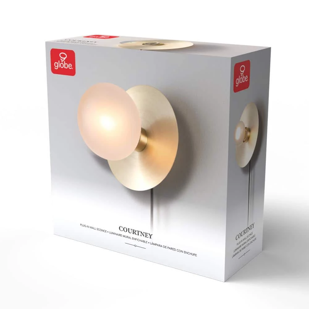 Courtney 1-Light Brass Plug-In or Hardwire Wall Sconce by Globe Electric 8 Courtney 1-Light Brass Plug-In or Hardwire Wall Sconce by Globe Electric - Image 8