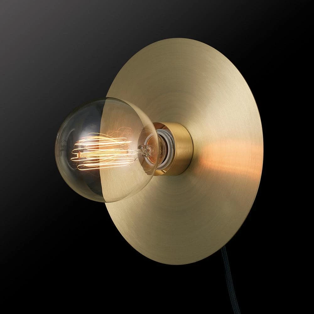 Courtney 1-Light Brass Plug-In or Hardwire Wall Sconce by Globe Electric 2 Courtney 1-Light Brass Plug-In or Hardwire Wall Sconce by Globe Electric - Image 2