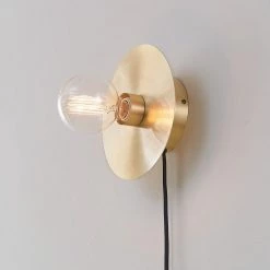 Courtney 1-Light Brass Plug-In or Hardwire Wall Sconce by Globe Electric 15 Courtney 1-Light Brass Plug-In or Hardwire Wall Sconce by Globe Electric -Deals Globe Electric Store brass globe electric wall sconces 91002619 fa 1000