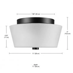 Jones 11 in. 2-Lights Bronze Flush Mount with Frosted Glass Shade by Globe Electric -Deals Globe Electric Store bronze globe electric flush mount lights 61253 44 1000