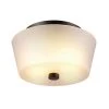 Jones 11 in. 2-Lights Bronze Flush Mount with Frosted Glass Shade by Globe Electric