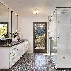 Jones 11 in. 2-Lights Bronze Flush Mount with Frosted Glass Shade by Globe Electric -Deals Globe Electric Store bronze globe electric flush mount lights 61253 c3 1000