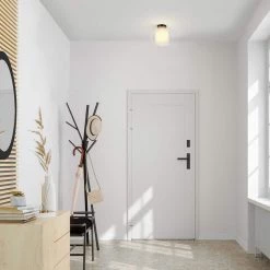 Aura 12 in. 1-Light Bronze Semi-Flush Mount with Clear Glass Outer Shade and Frosted Glass Inner Shade by Globe Electric -Deals Globe Electric Store bronze globe electric flush mount lights 61256 4f 1000