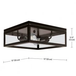Memphis 2-Light Dark Bronze Flush Mount Ceiling Light by Globe Electric -Deals Globe Electric Store bronze globe electric flush mount lights 65748 1f 1000