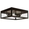 Memphis 2-Light Dark Bronze Flush Mount Ceiling Light by Globe Electric