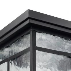 2-Light Bronze Outdoor Indoor Flush Mount Light with Clear Watered Glass Shade, Vintage Incandescent Bulbs Included by Globe Electric -Deals Globe Electric Store bronze globe electric outdoor flush mount lights 43507 4f 1000