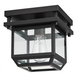 Sorrell 1-Light Bronze Outdoor/Indoor Flush Mount Light with Clear Glass Shade by Globe Electric 12 Sorrell 1-Light Bronze Outdoor/Indoor Flush Mount Light with Clear Glass Shade by Globe Electric -Deals Globe Electric Store bronze globe electric outdoor flush mount lights 44779 1f 1000