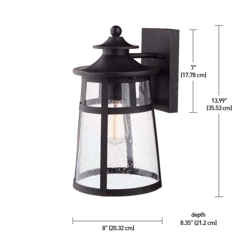 Ezekiel 1-Light Bronze Outdoor Wall Lantern Sconce by Globe Electric 4 Ezekiel 1-Light Bronze Outdoor Wall Lantern Sconce by Globe Electric - Image 4