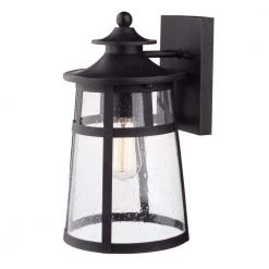 Ezekiel 1-Light Bronze Outdoor Wall Lantern Sconce by Globe Electric