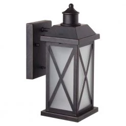 Ridley 1-Light Bronze Outdoor Wall Lantern Sconce by Globe Electric