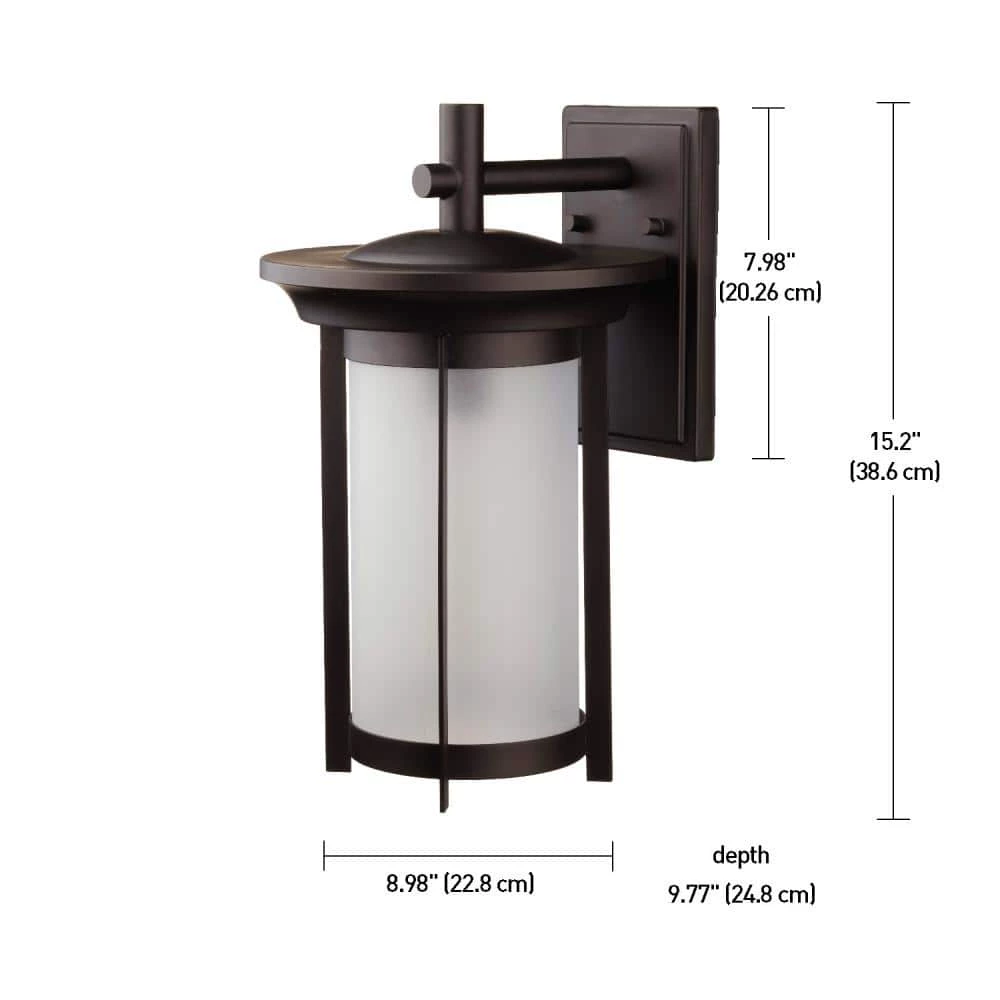 Scottsdale 1-Light Bronze Outdoor Wall Lantern Sconce by Globe Electric 4 Scottsdale 1-Light Bronze Outdoor Wall Lantern Sconce by Globe Electric - Image 4
