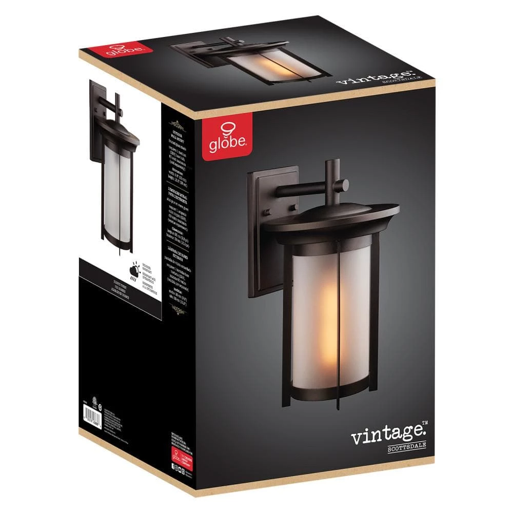 Scottsdale 1-Light Bronze Outdoor Wall Lantern Sconce by Globe Electric 5 Scottsdale 1-Light Bronze Outdoor Wall Lantern Sconce by Globe Electric - Image 5