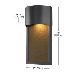 Sutherland 1-Light Bronze Outdoor Integrated LED Wall Lantern Sconce by Globe Electric -Deals Globe Electric Store bronze globe electric outdoor sconces 44227 4f 1000