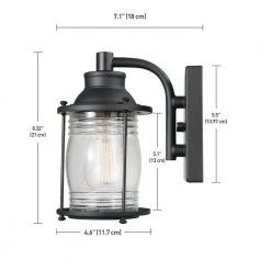 Donovan 1-Light Outdoor Wall Sconce, Dark Bronze, Seeded Glass Shade by Globe Electric 9 Donovan 1-Light Outdoor Wall Sconce, Dark Bronze, Seeded Glass Shade by Globe Electric -Deals Globe Electric Store bronze globe electric outdoor sconces 44544 1f 1000