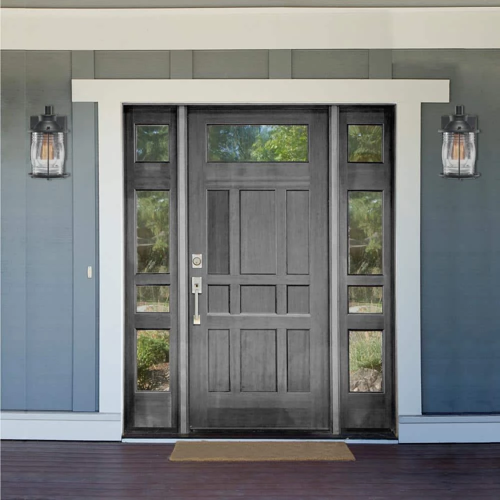 Donovan 1-Light Outdoor Wall Sconce, Dark Bronze, Seeded Glass Shade by Globe Electric 6 Donovan 1-Light Outdoor Wall Sconce, Dark Bronze, Seeded Glass Shade by Globe Electric - Image 6