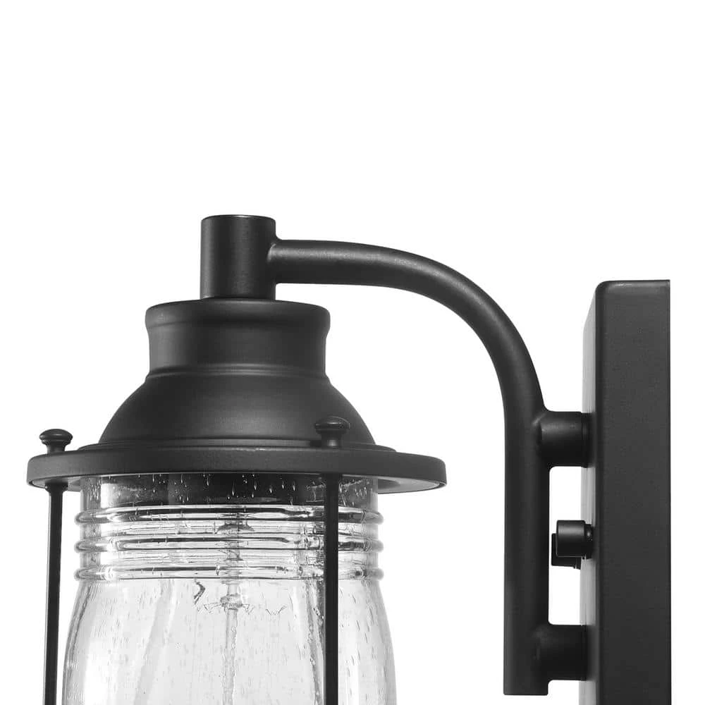 Donovan 1-Light Outdoor Wall Sconce, Dark Bronze, Seeded Glass Shade by Globe Electric 5 Donovan 1-Light Outdoor Wall Sconce, Dark Bronze, Seeded Glass Shade by Globe Electric - Image 5