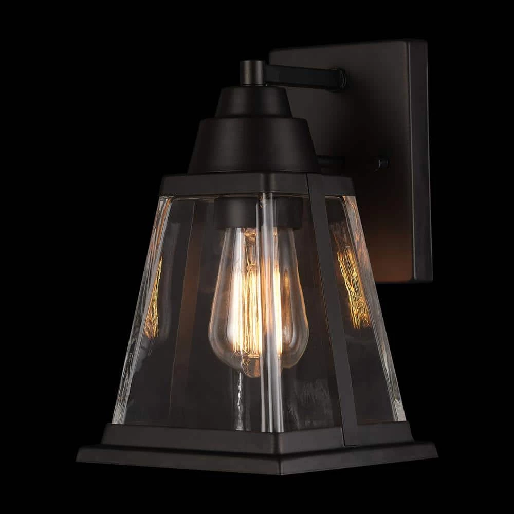 Merle 1-Light Bronze Outdoor/Indoor Wall Lantern Sconce with Clear Glass Shade by Globe Electric 3 Merle 1-Light Bronze Outdoor/Indoor Wall Lantern Sconce with Clear Glass Shade by Globe Electric - Image 3