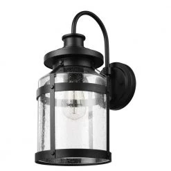 Apollo 1-Light Bronze Outdoor/Indoor Wall Lantern Sconce with Seeded Glass Shade by Globe Electric 16 Apollo 1-Light Bronze Outdoor/Indoor Wall Lantern Sconce with Seeded Glass Shade by Globe Electric -Deals Globe Electric Store bronze globe electric outdoor sconces 44791 fa 1000