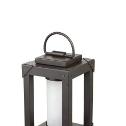 Rhye 1-Light Bronze Battery-Operated LED Integrated Outdoor Wall Lantern Sconce with Frosted Acrylic Panels 1-Pack by Globe Electric -Deals Globe Electric Store bronze globe electric outdoor sconces 91000559 1f 1000