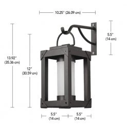 Rhye 1-Light Bronze Battery-Operated LED Integrated Outdoor Wall Lantern Sconce with Frosted Acrylic Panels 1-Pack by Globe Electric -Deals Globe Electric Store bronze globe electric outdoor sconces 91000559 40 1000
