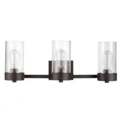 Axel 24 in. 3-Light Bronze Vanity Light with Seeded Glass Shades, Incandescent Bulbs Included by Globe Electric -Deals Globe Electric Store bronze globe electric vanity lighting 51633 1f 1000