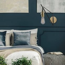 Exeter 1-Light Bronze with Brass Accents Plug-In or Hardwire Swing Arm Wall Sconce by Globe Electric -Deals Globe Electric Store bronze with brass accents globe electric wall sconces 51343 4f 1000