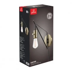 Exeter 1-Light Bronze with Brass Accents Plug-In or Hardwire Swing Arm Wall Sconce by Globe Electric -Deals Globe Electric Store bronze with brass accents globe electric wall sconces 51343 76 1000