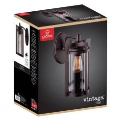 Theo 1-Light Bronze Outdoor Wall Lantern Sconce by Globe Electric 7 Theo 1-Light Bronze Outdoor Wall Lantern Sconce by Globe Electric -Deals Globe Electric Store brozne globe electric outdoor sconces 44313 1f 1000