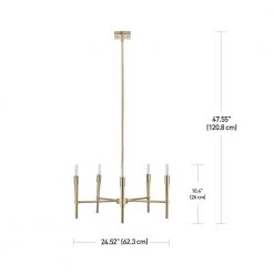Elena 5-Light Brushed Brass Chandelier, Incandescent Bulbs Included by Globe Electric 10 Elena 5-Light Brushed Brass Chandelier, Incandescent Bulbs Included by Globe Electric -Deals Globe Electric Store brushed brass globe electric chandeliers 60527 1f 1000