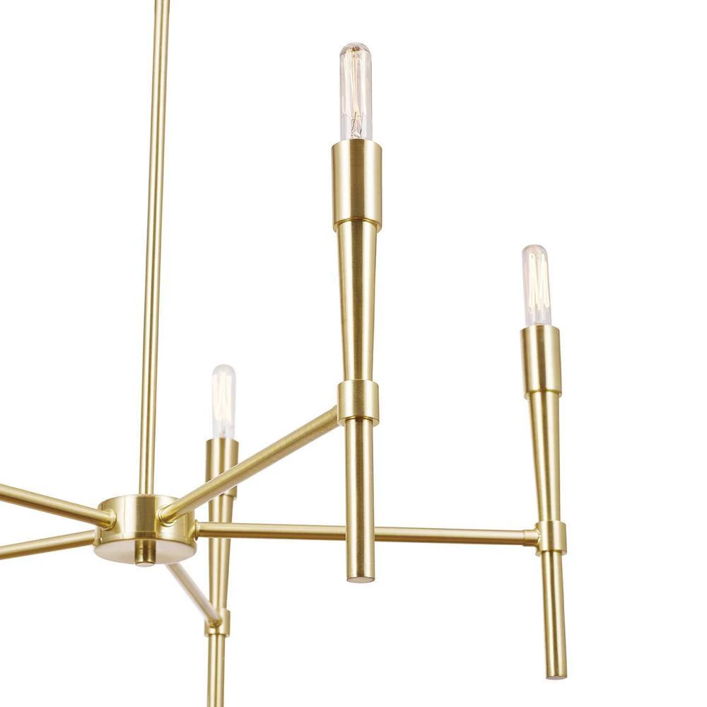 Elena 5-Light Brushed Brass Chandelier, Incandescent Bulbs Included by Globe Electric 4 Elena 5-Light Brushed Brass Chandelier, Incandescent Bulbs Included by Globe Electric - Image 4