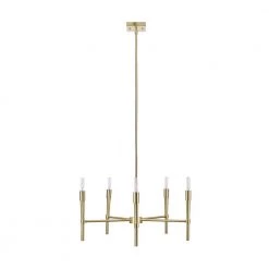 Elena 5-Light Brushed Brass Chandelier, Incandescent Bulbs Included by Globe Electric