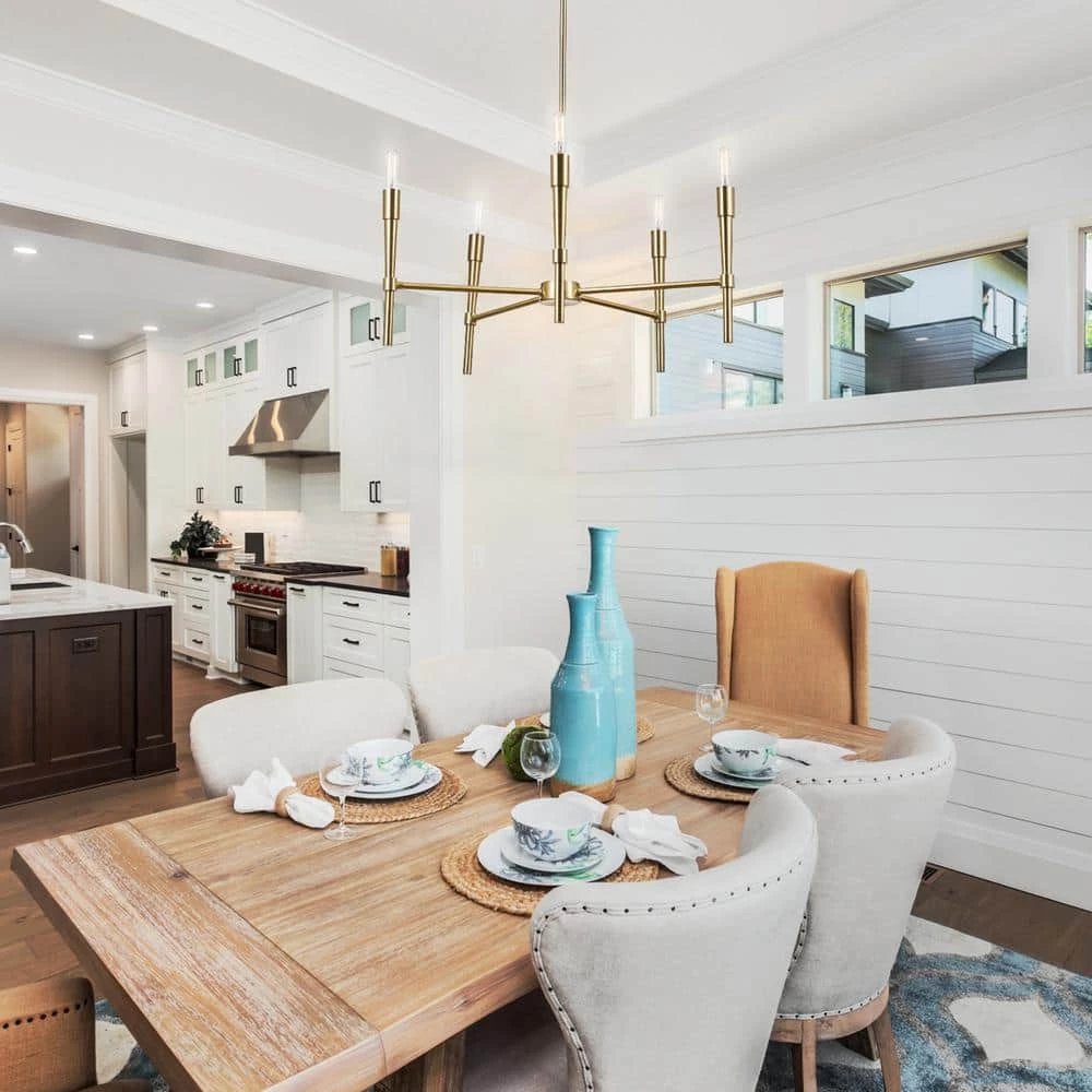 Elena 5-Light Brushed Brass Chandelier, Incandescent Bulbs Included by Globe Electric 2 Elena 5-Light Brushed Brass Chandelier, Incandescent Bulbs Included by Globe Electric - Image 2